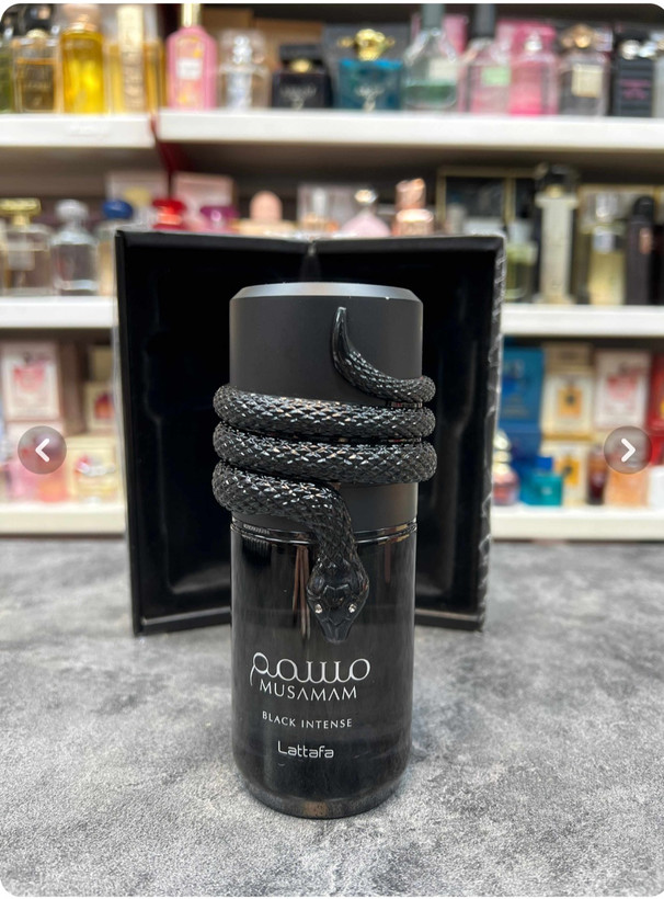 عطر ادوپرفیوم مردانه لطافه مسمم بلک اینتنس حجم ۱۰۰ میل