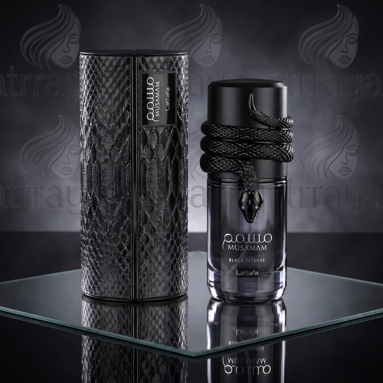 عطر ادوپرفیوم مردانه لطافه مسمم بلک اینتنس حجم ۱۰۰ میل